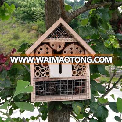 Natural Outdoor Wooden Insert Bee Bug House Hotel