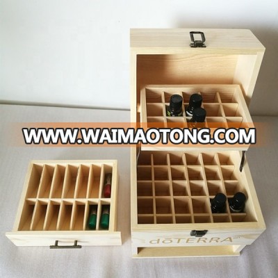 Wooden Essential Oil Box Multi-Tray Organizer Sturdy Box Holds and Protects 59 Essential Oil Bottles