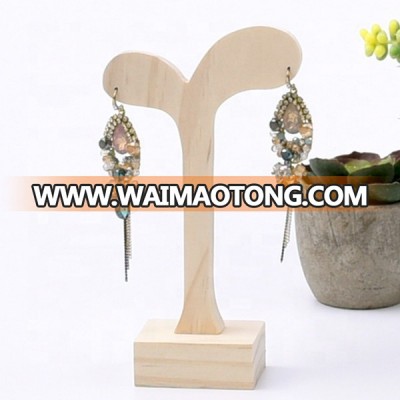 Natural Smoothly Polished Wood Earring Tree Stand Holders OEM