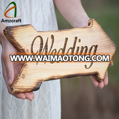 Rustic Customized Size Pine Wood Wedding Arrow Signs Home Decor