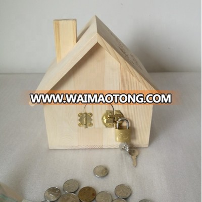 Christmas Sale Wooden Piggy Bank Money Save Fun Toy Coin Bank