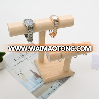 T-Bar Wood Bracelet Stand Organizer Watch Display