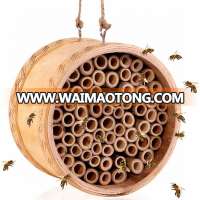 Bamboo Weaving Round Mason Bee House Hotel