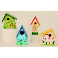 spring nice garden wood bird house