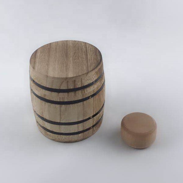 Wholesale Eco-friendly Vintage Wood Small Decorative Wood Mini Barrel With Lid